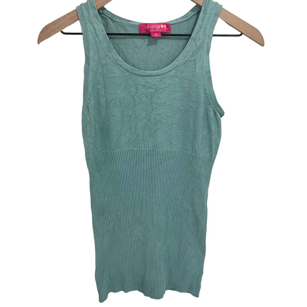 Liz Lange for Target Blue Maternity Ribbed Tank Top Size XS